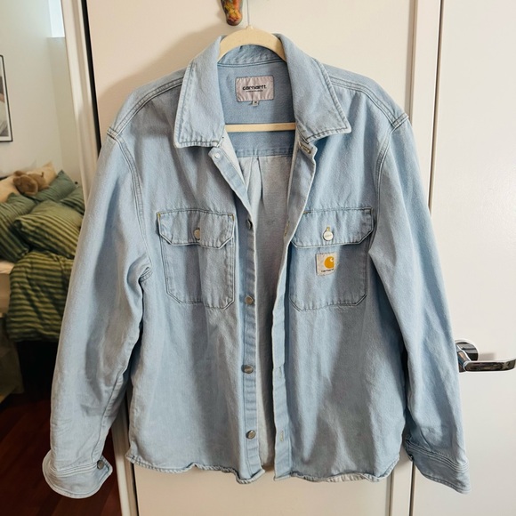 Carhartt WIP Jackets & Blazers - Carhartt Work In Progress Blue Harvey Denim Button Down Shacket